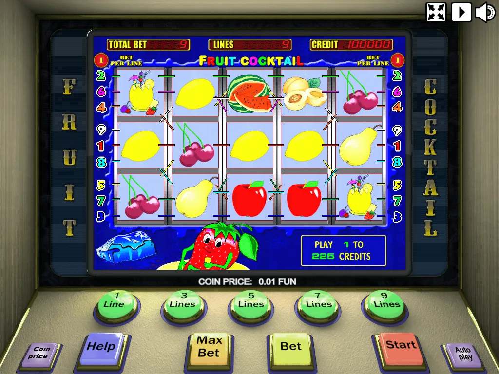Fruit Cocktail — pantalla del juego en el navegador